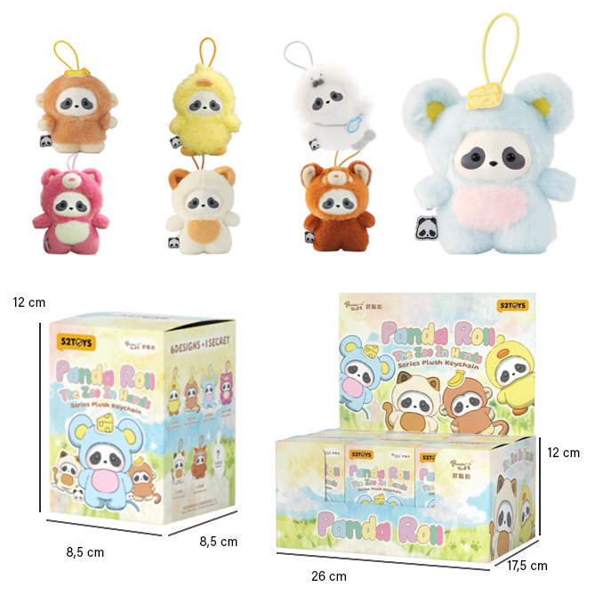 (Mis 0) PANDA ROLL The Zoo In Hands Series Peluche Portachiavi 10cm c/Bagclip In blind box (cm) In espo da 6pz 5ass…x6…x72